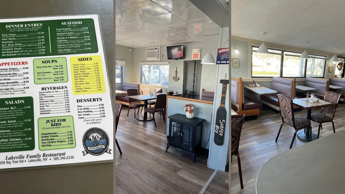 Simple restaurant seating in Lakeville.