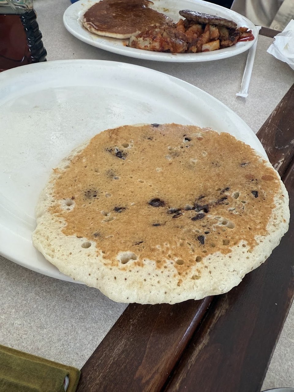 Printed menu with breakfast and dinner choices.